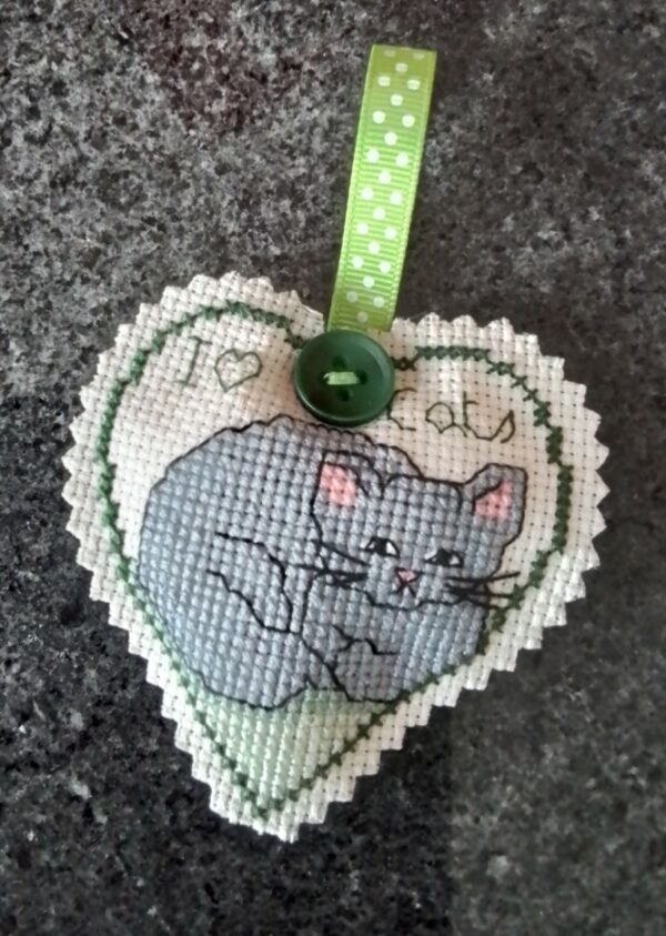 I Love Cats, Hanging Heart, Pocket Hug, Cat Gift, Cat Lover Gift – Green - product image 4