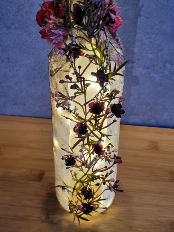 Upcycled Decoupage Decorated Light Up Bottle – Bunny Fairy SOLD - product image 3