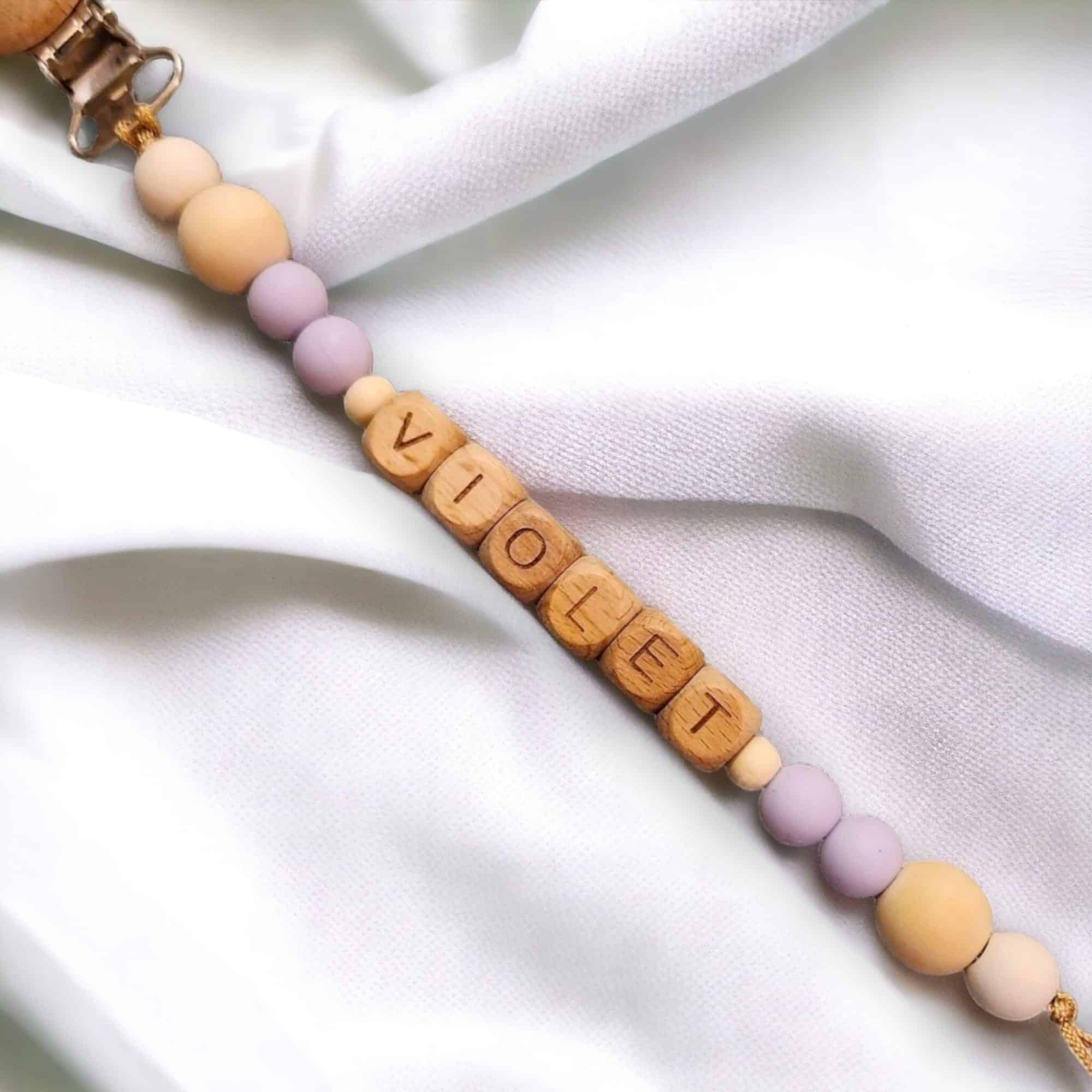 Personalised Name Dummy Pacifier Clip – PURPLE - main product image