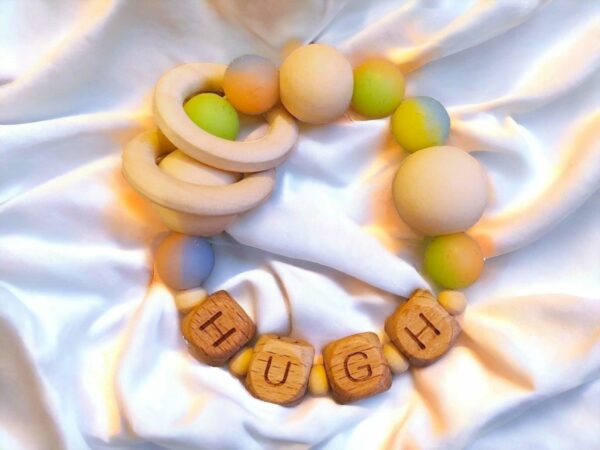 Personalised rattle fiddle sensory toy – MULTICOLOUR - main product image