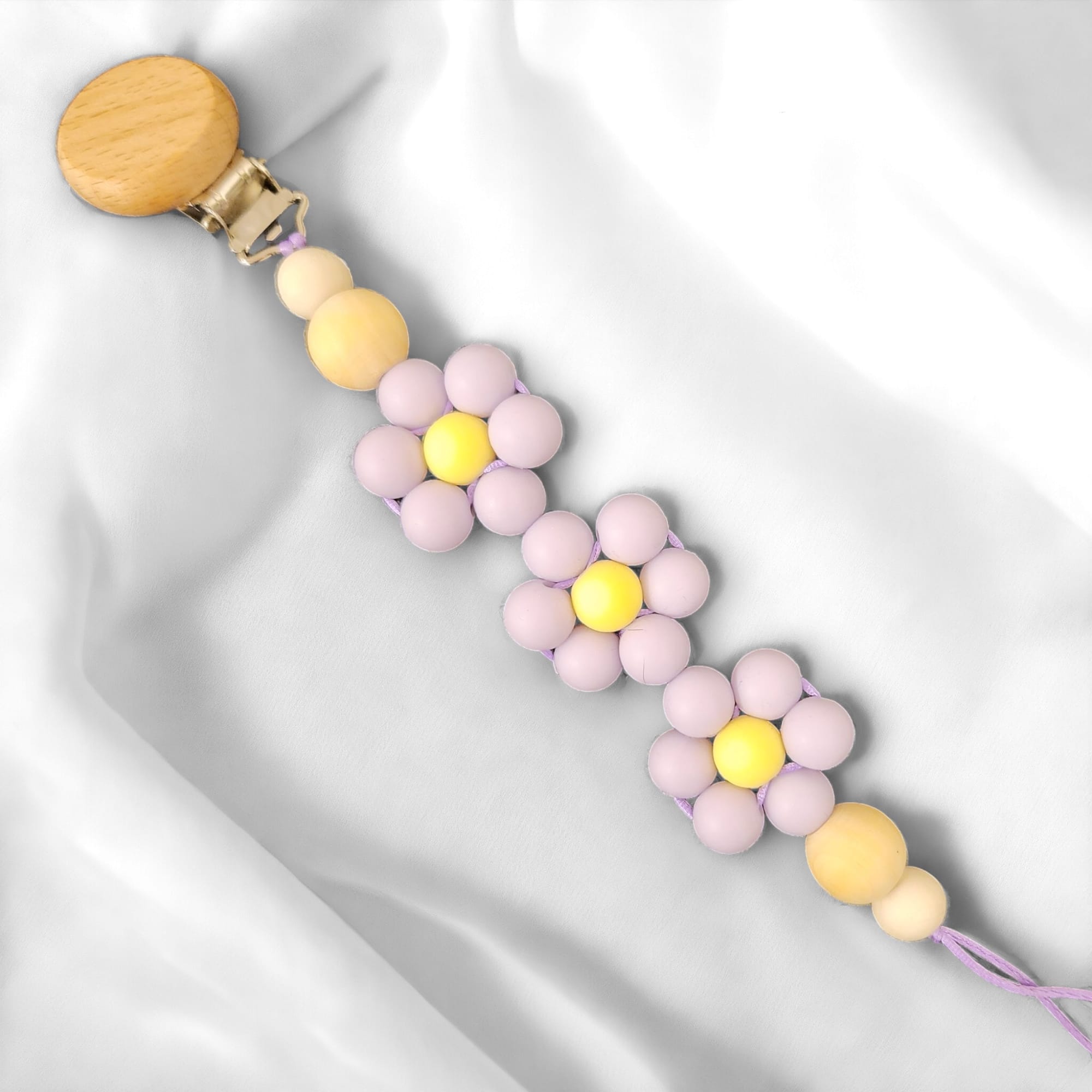 Flower Dummy Pacifier Clip – PURPLE - main product image