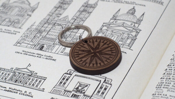 Personalised Wooden Walnut Keyring-Custom Compass Engraved Walnut Keyring - product image 4