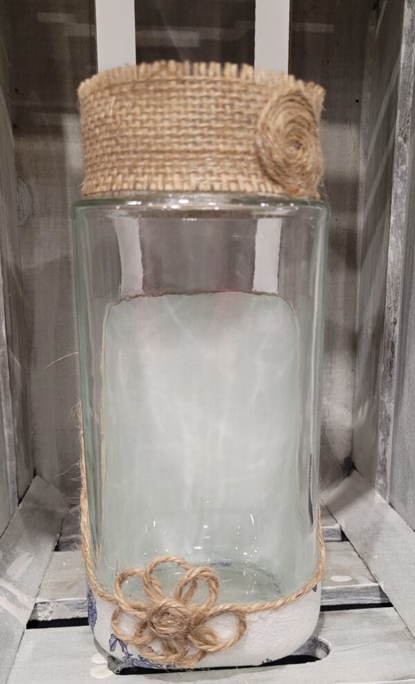 Medium Upcycled Decoupaged Jar ‘ Japanese Party’ - product image 4