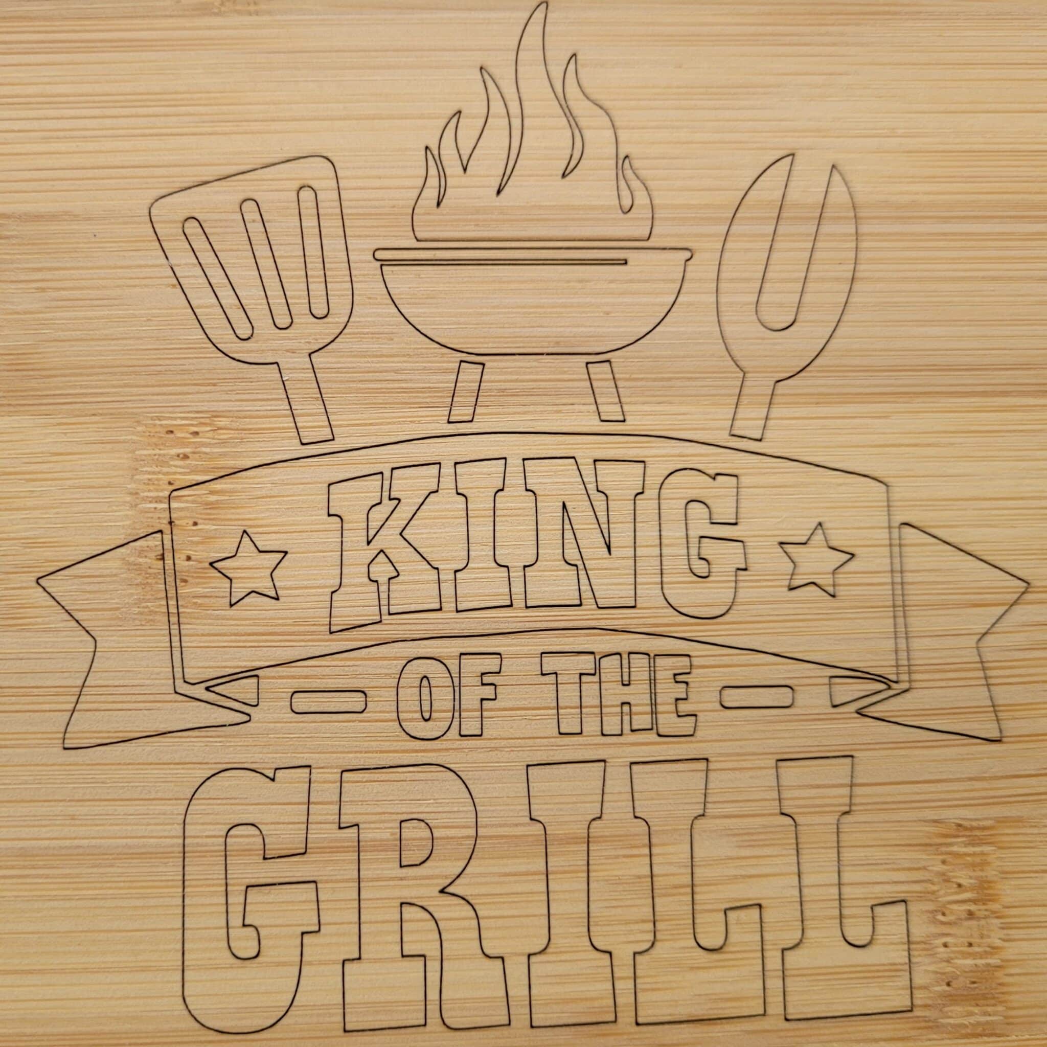Laser Engraved Chopping board – King of the Grill - main product image