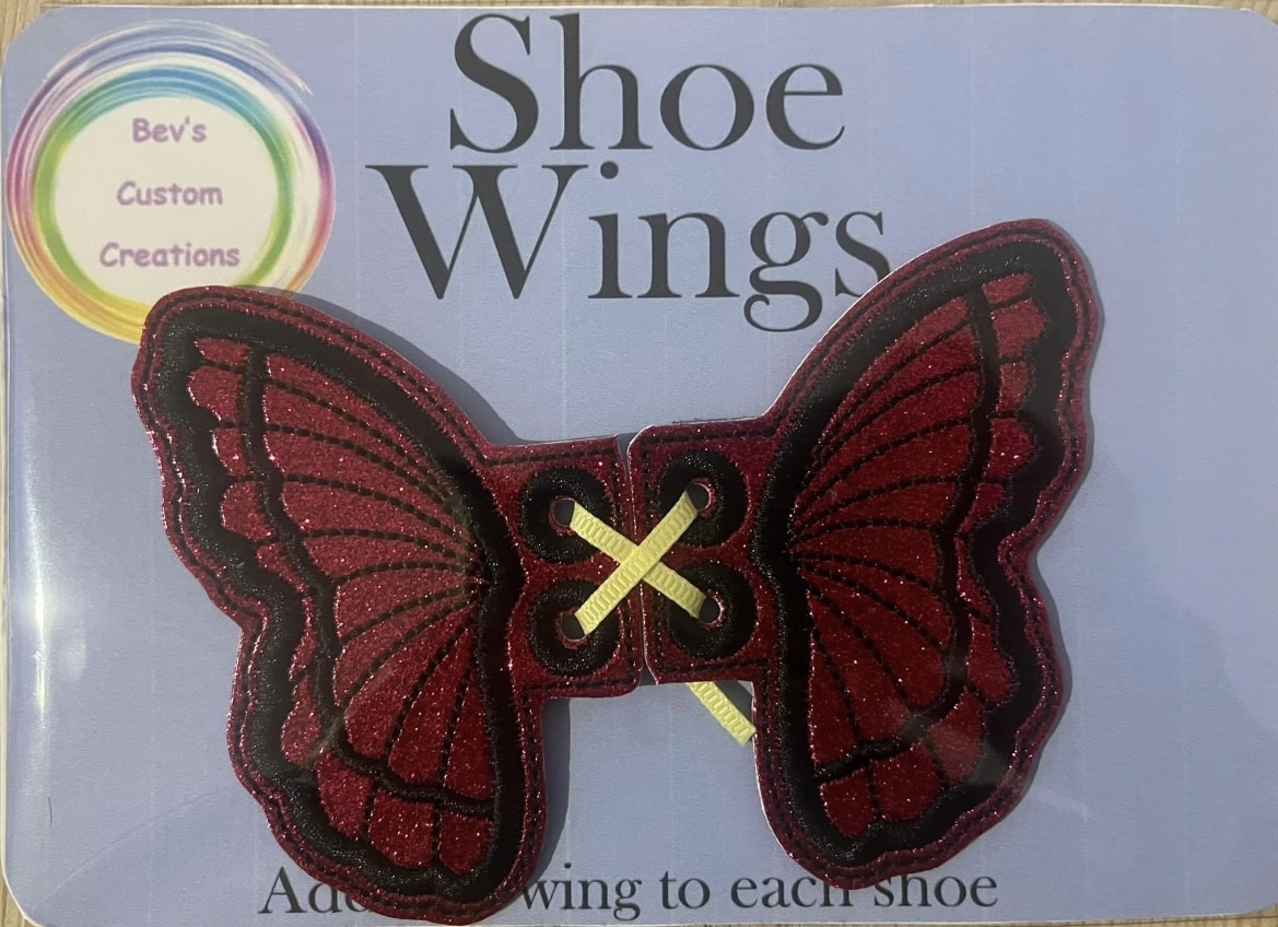 Red Butterfly Shoe/boot/skate wings - main product image