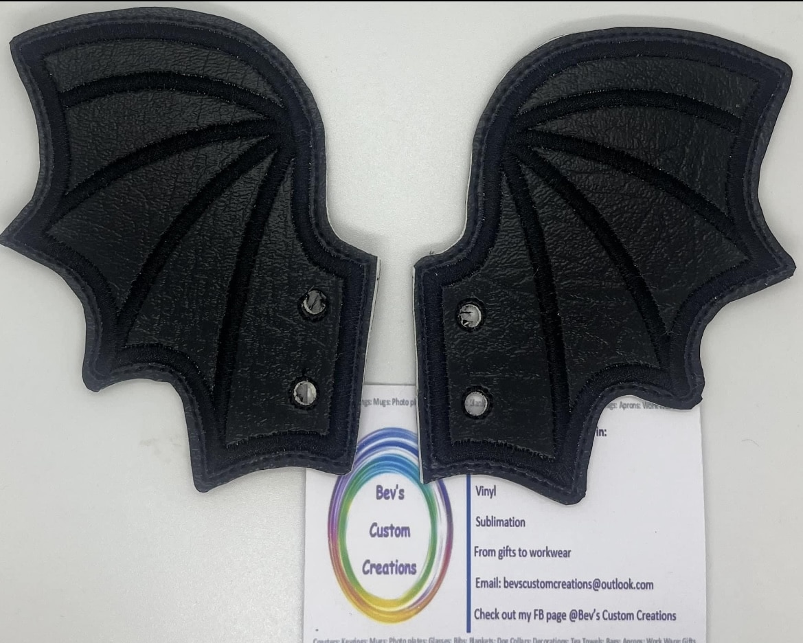 Bat embroidered Shoe wings/Boots/skates - main product image