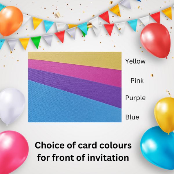 Set of 4 customised handmade kids birthday party invitation balloons with matching envelopes - product image 5