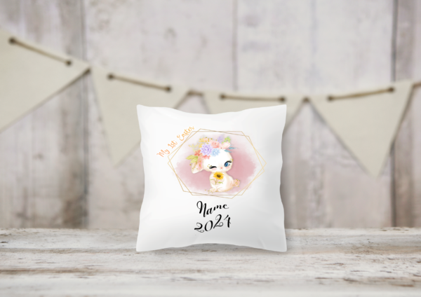 Personalised Blue or Pink Easter Bunny Cushion - product image 2