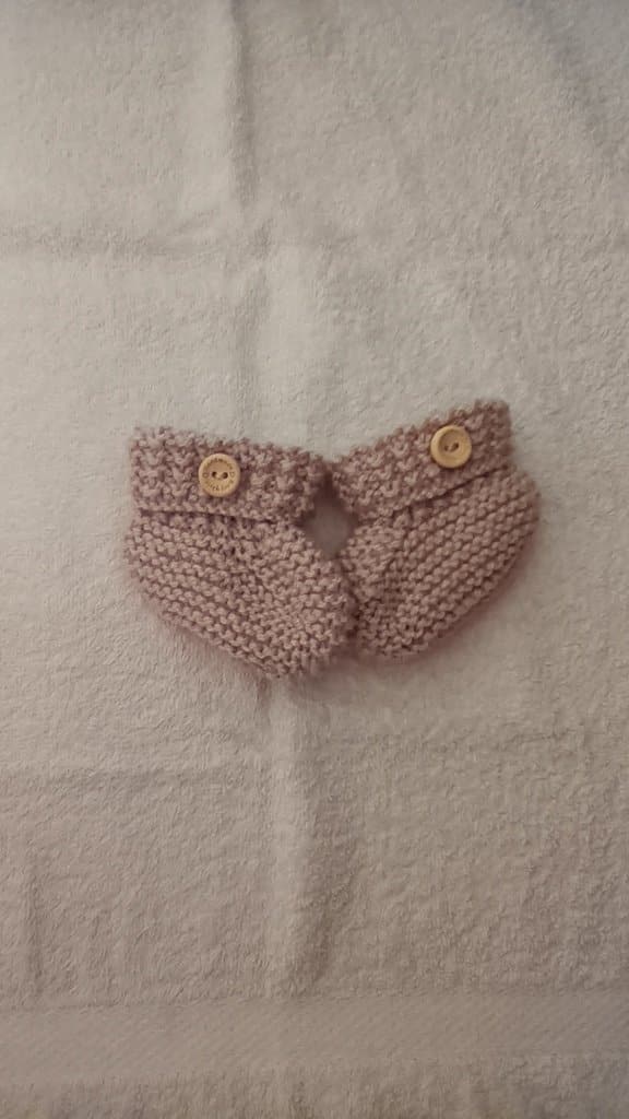 Hand Knitted Baby Booties 0-3 months Oatmeal - product image 2