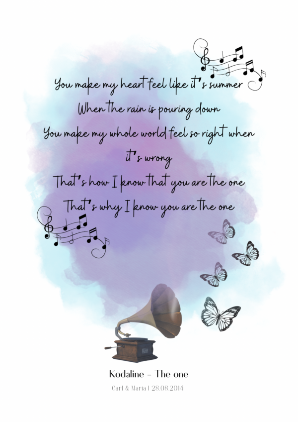 Personalised song lyric prints - product image 2