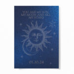 Personalised Sun and Moon Print| Engraved Poster | Unique Wall Art |Exclusive Design | Glitter