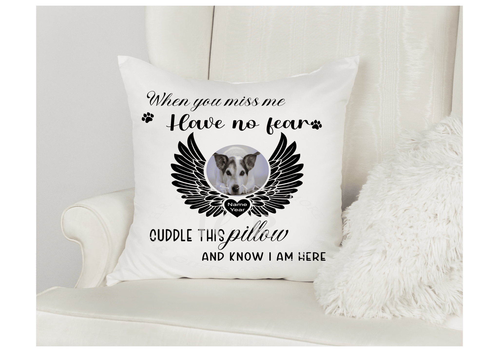 Personalised When you miss me, have no fear Pet Cushion - main product image