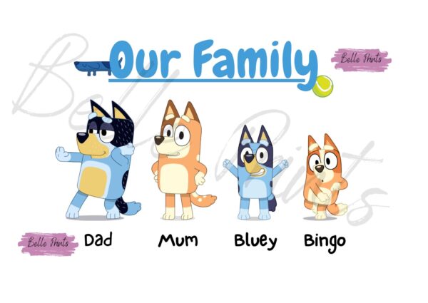 Blue dog character prints - main product image