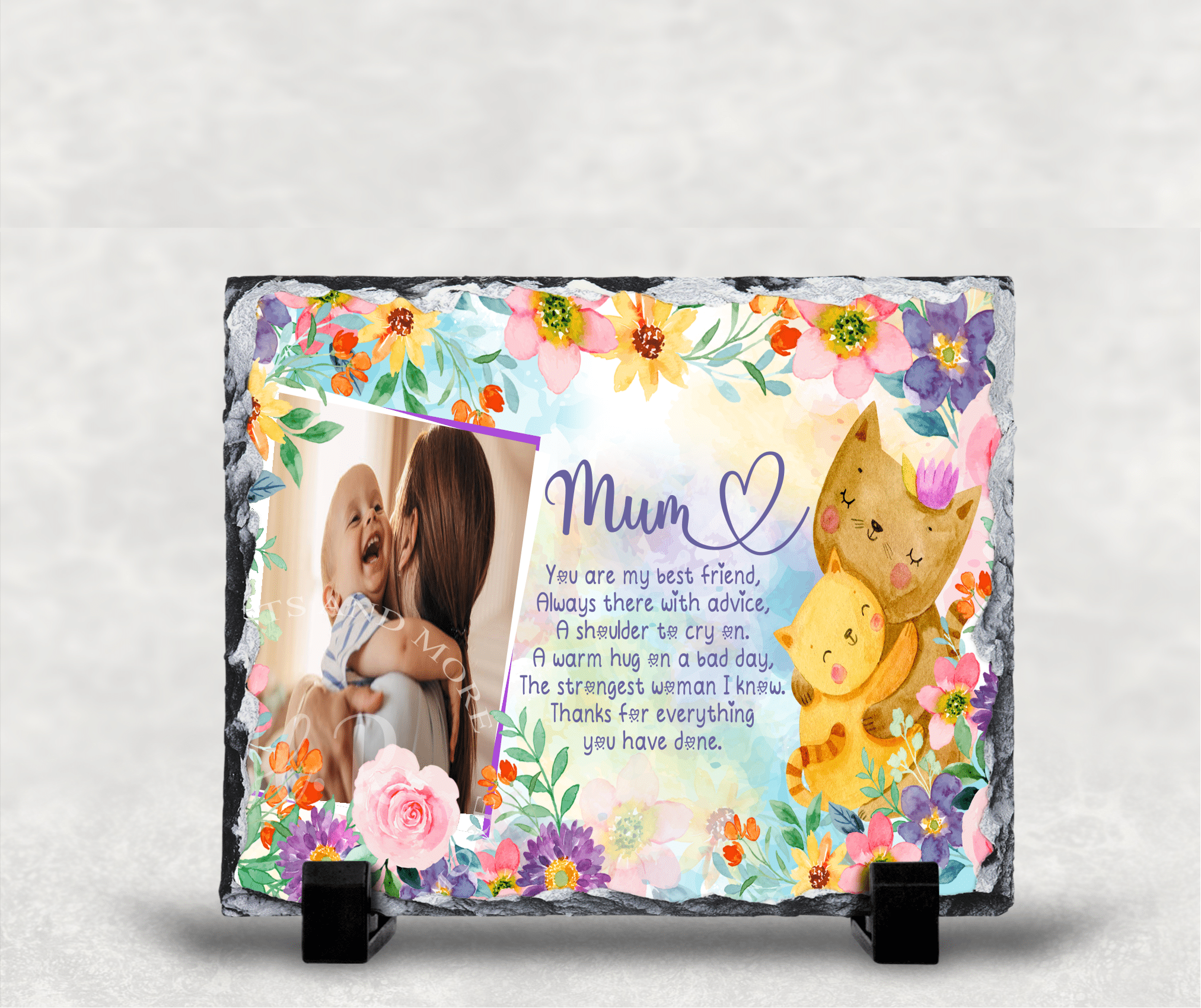 Personalised Photo Mum You Are My Best Friend Rock Slate - main product image