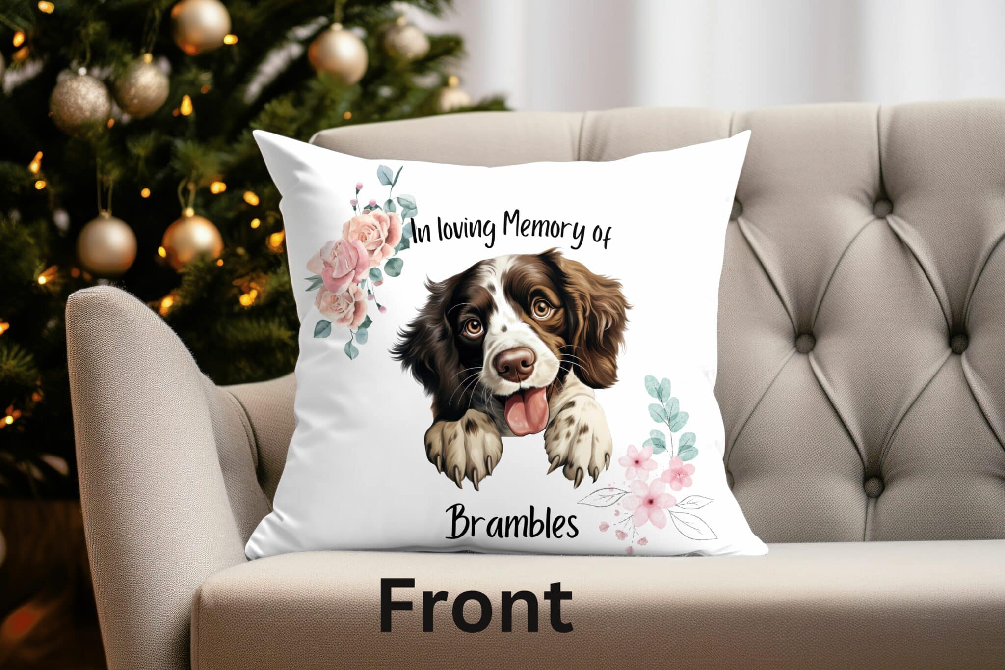 Remembrance Gifts For Loss Of Dog Personalised Gift Custom Pet Cushion Cover - main product image