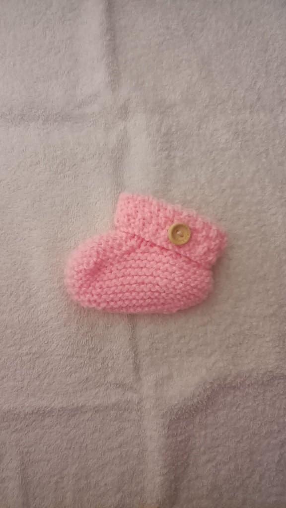 Hand Knitted Baby Booties 0-3 months Baby Pink - product image 2