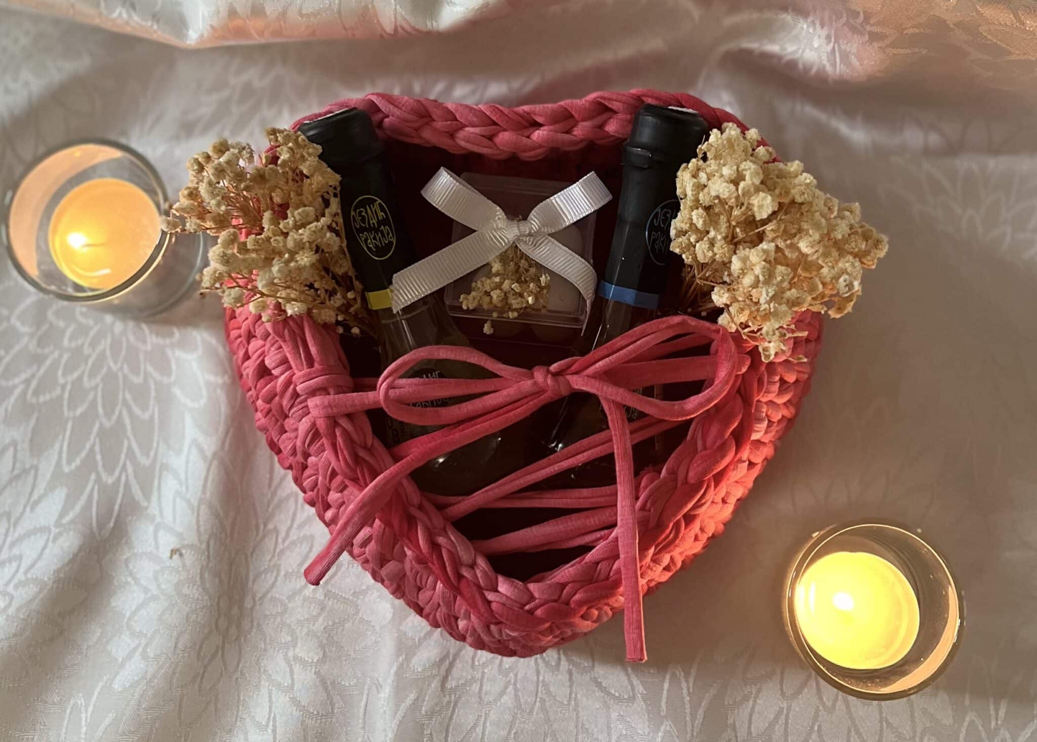 TAKE MY HEART Mother’s Day/Valentines Day heart shaped gift basket - main product image