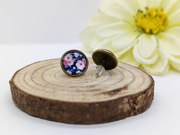 Summer Flowers Stud Earrings in Bronze Plated Bezels - product image 3