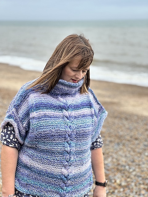 Santorini Poncho Knitting Pattern - main product image