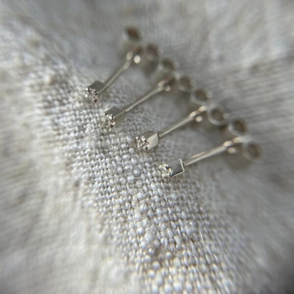 Sterling silver micro diamond ear stud - product image 3