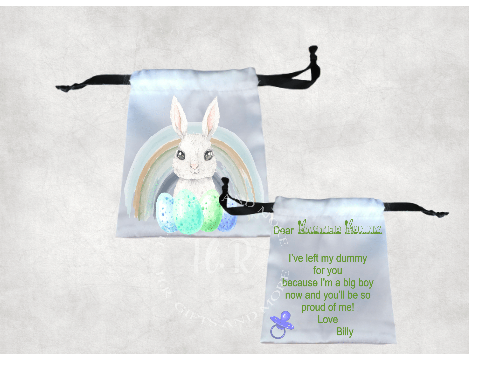 Personalised Easter Bunny Dummy Bag - main product image