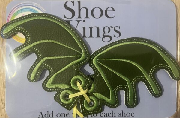 Dragon dark green Embroidered Shoe/Boot/Skate Wings - main product image
