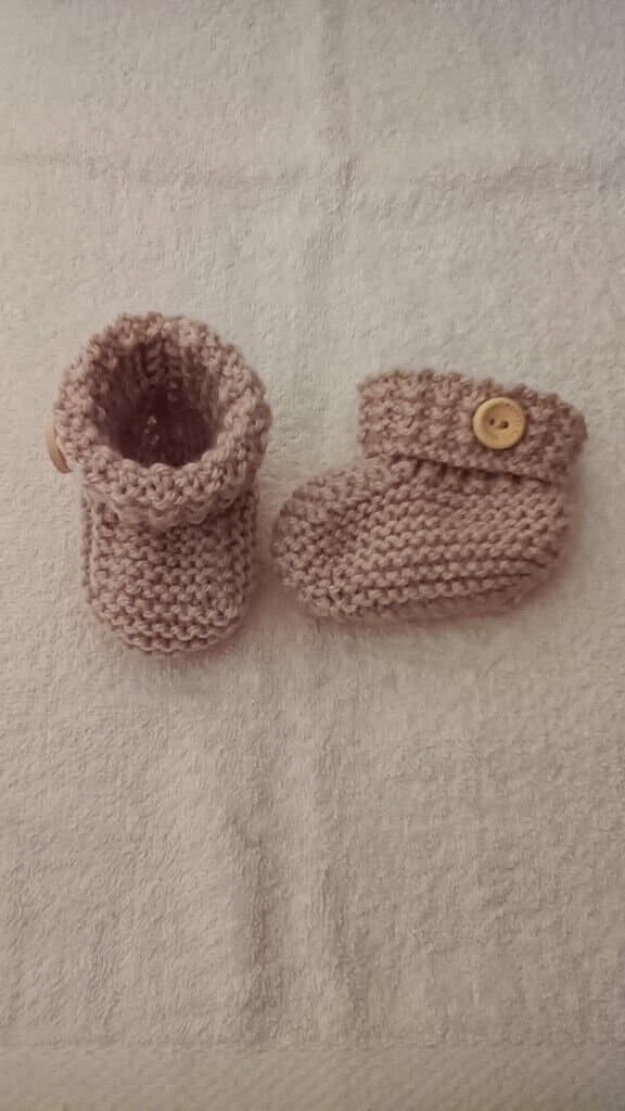 Hand Knitted Baby Booties 0-3 months Oatmeal - main product image