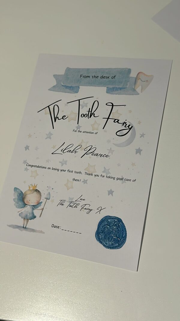 Personalised Tooth fairy Certificate - main product image