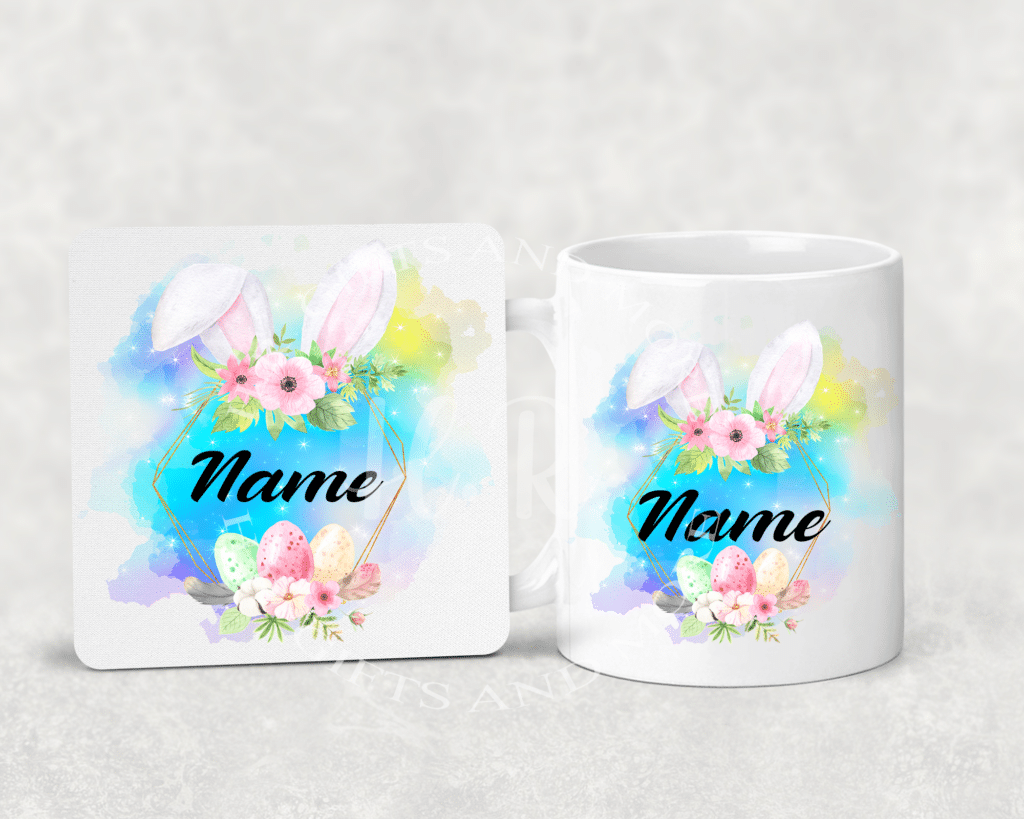 Personalised Easter Mug and Coaster Set
