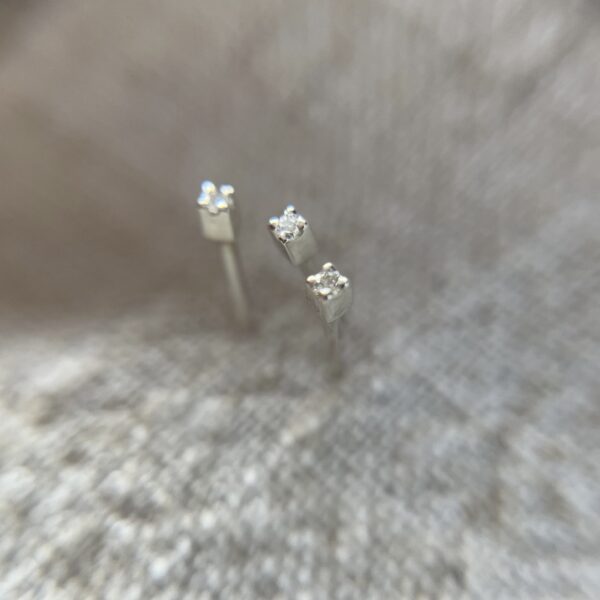 Sterling silver micro diamond ear stud - product image 5