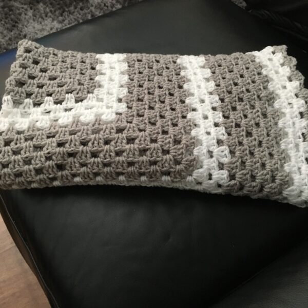 Grey and White Bespoke Baby Blanket - product image 3