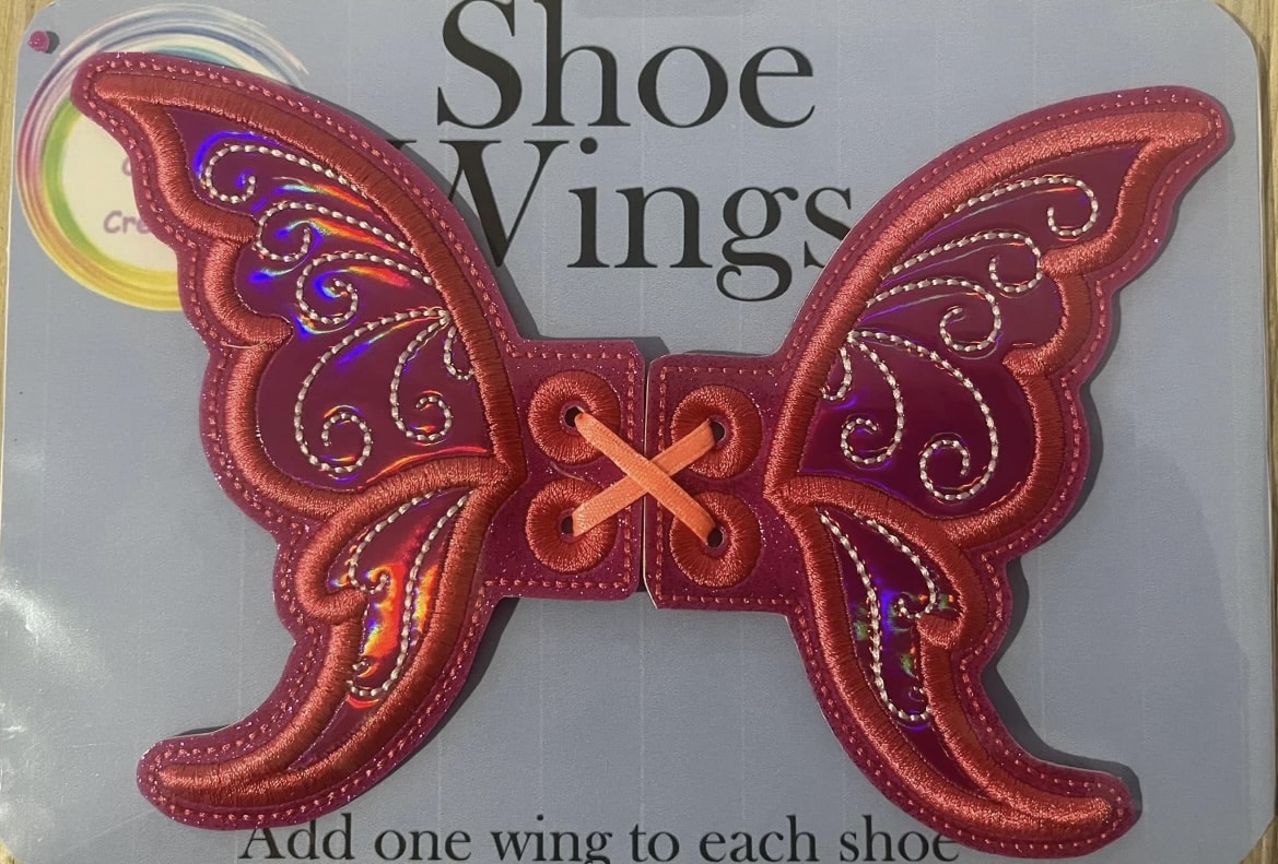 Fairy Pink Embroidered Shoe/Boot/Skate Wings - main product image