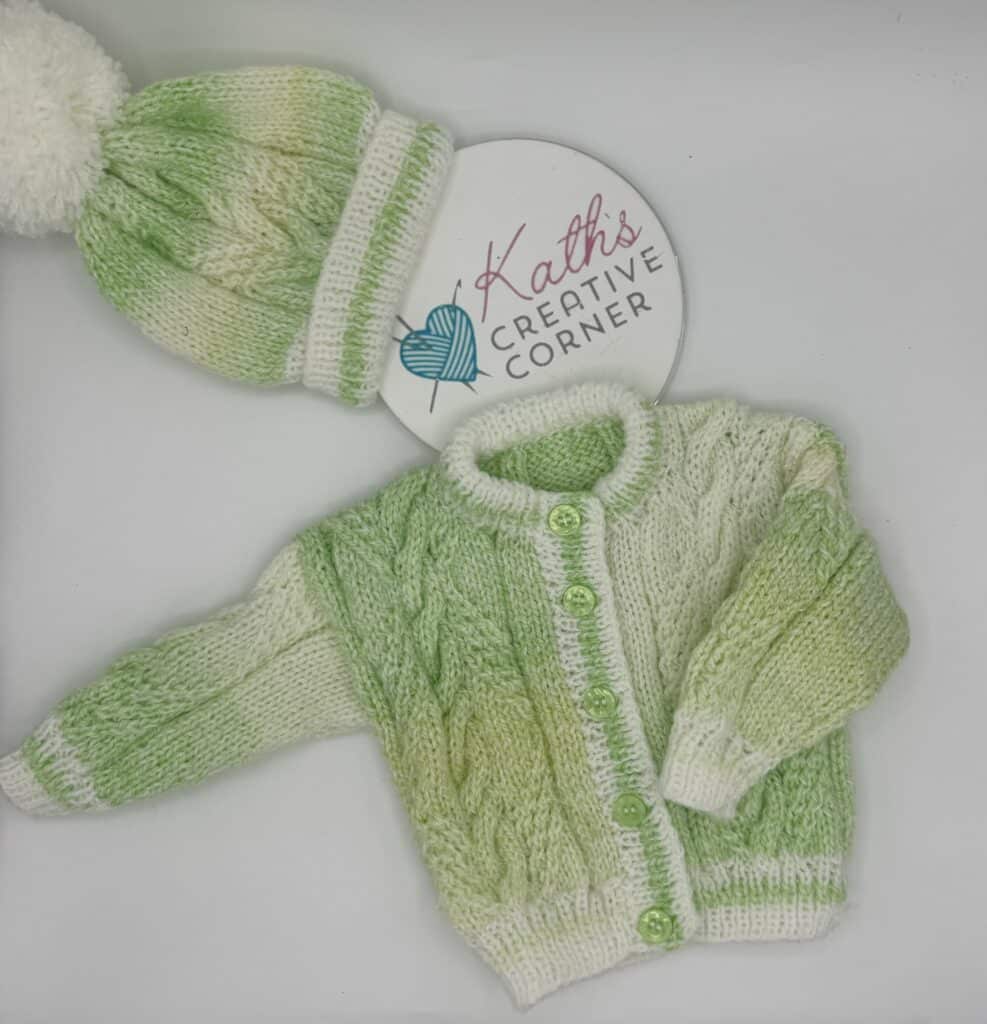 Baby cardigan and hat set