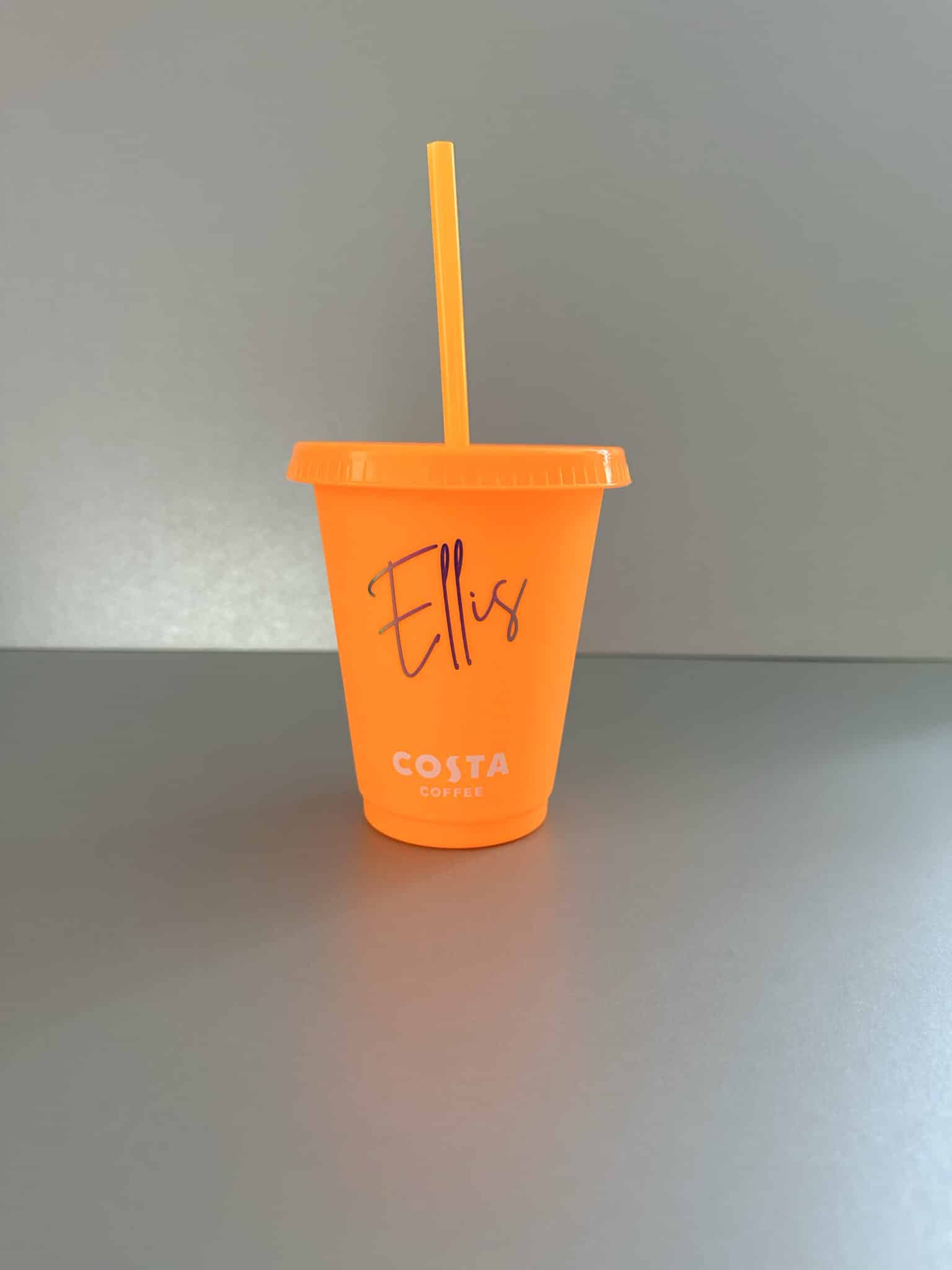 Personalised Costa Coffee frappe cup – Orange - main product image