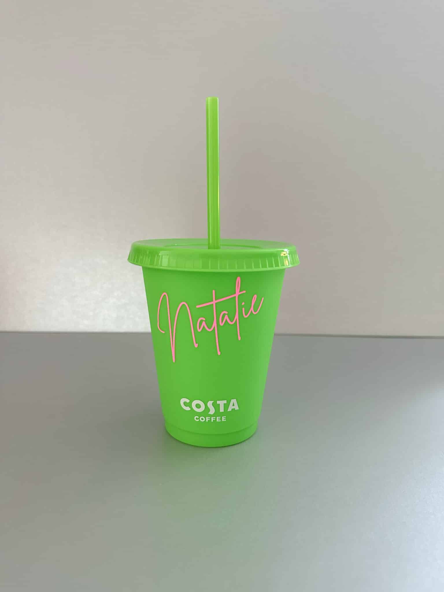 Personalised Costa Coffee frappe cup – Green - main product image