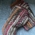 Fingerless Mittens in Autumn mix colours
