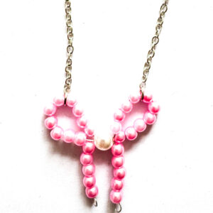 Handmade beaded bow necklaces