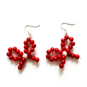 Beaded bow earrings