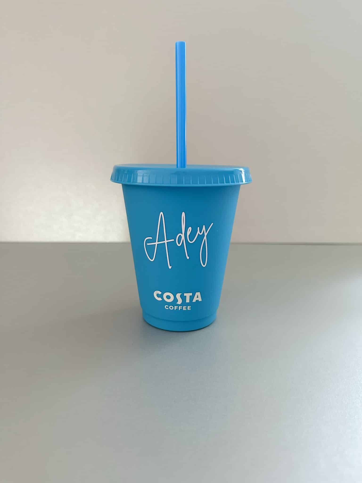 Personalised Costa Coffee frappe cup – Blue - main product image