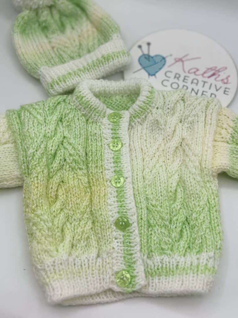 Baby cardigan and hat set