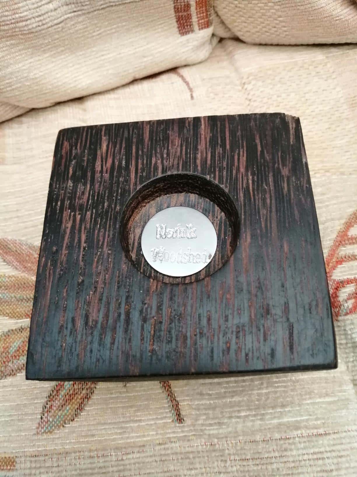 Black Palm Tea Light Holder ( Tropical Wood ) - main product image