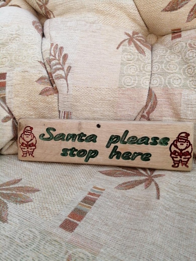 Solid Oak Santa Sign - main product image