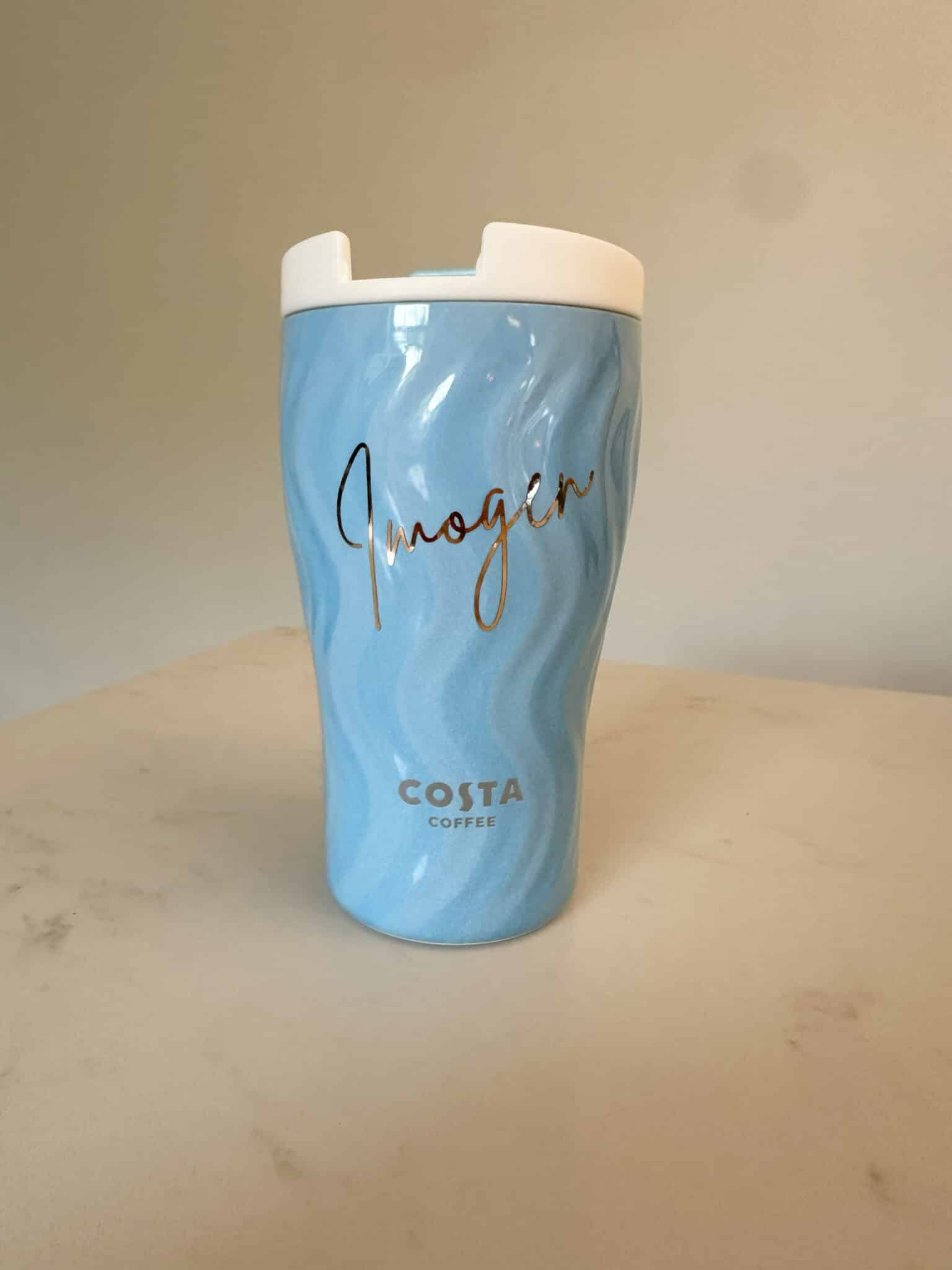 Personalised Costa Coffee Cup – Light Blue - main product image
