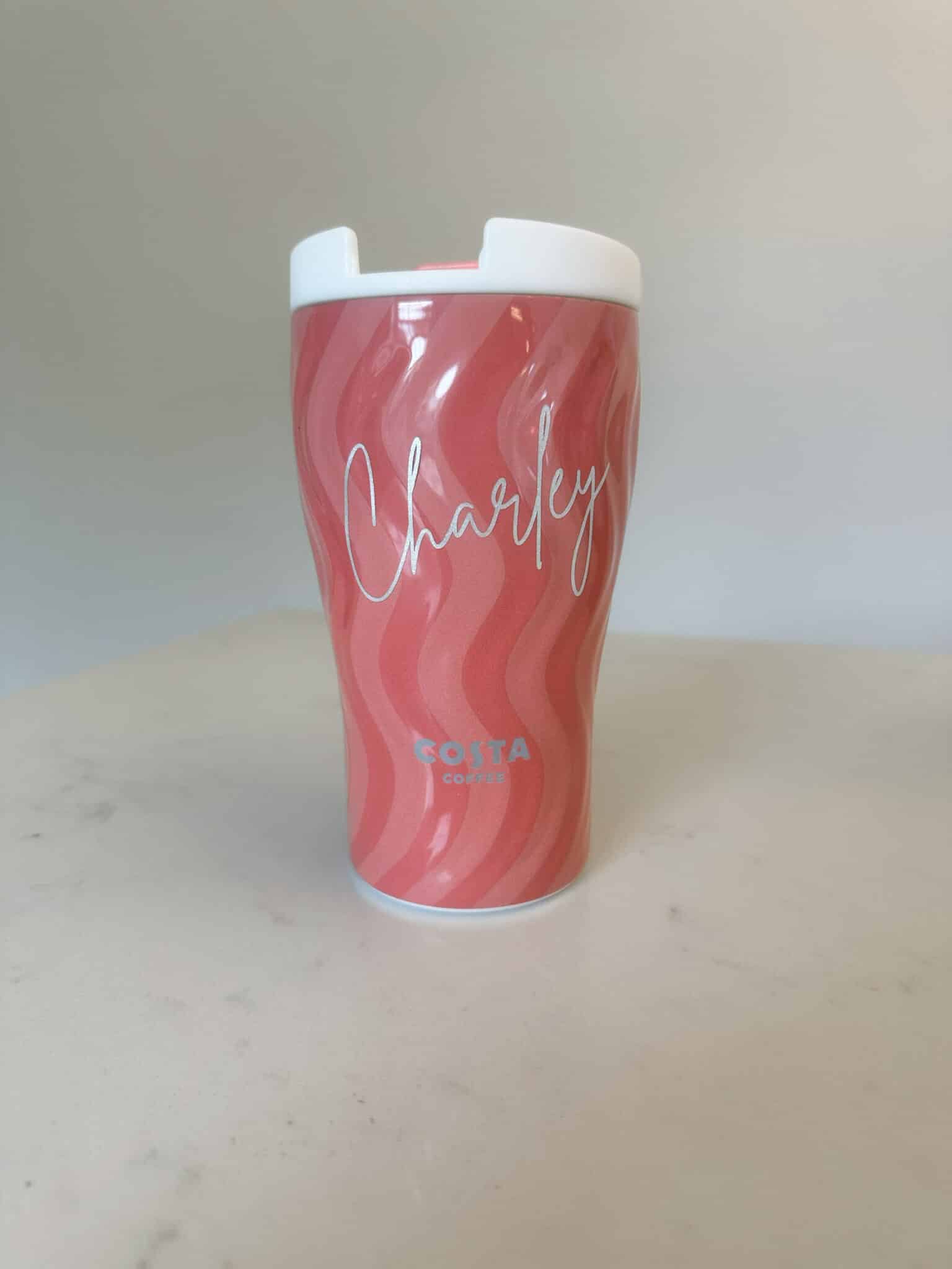 Personalised Costa Coffee Cup – Dusty Pink - main product image