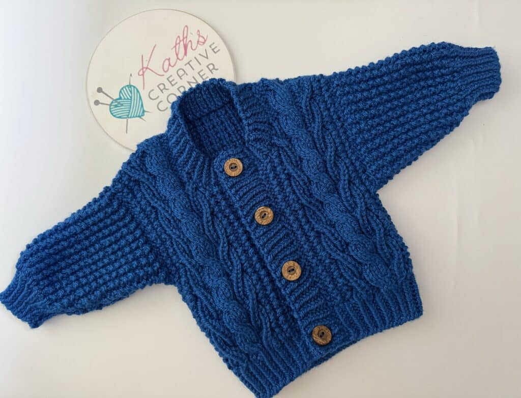 Hand knitted Baby Aran Cardigan