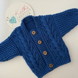 Hand knitted Baby Aran Cardigan