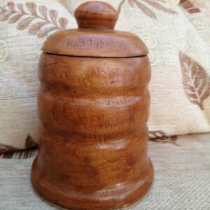 Hardwood pot in a bell shape