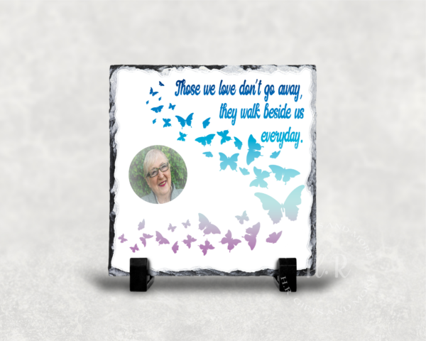 Personalised Photo Those We Love Don’t Go Away, They Walk Beside Us Everyday Rock Slate - main product image