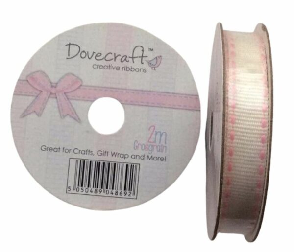CLEARANCE! Dove Craft Baby Ribbon Reel~Pink Running Stitch - main product image