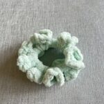 Beautiful Crochet scrunchie baby sage green soft pastel colours